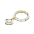 Lauren G. Adams Girls Princess Charm Stackable Ring (Gold/White)